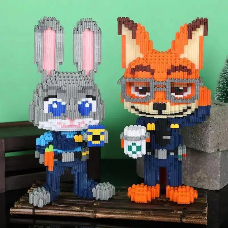 Disney Crazy Animal City Nick Judy Building Blocks Rabbit Couple Assembly Toys - £27.00 GBP+