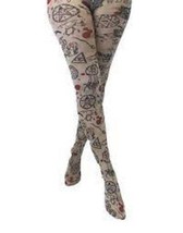 Ritual Symbol Alternative Printed Tights Pantyhose Gothic Occult Witch H... - $10.48