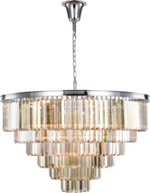 Pendant Light SYDNEY Traditional Antique 33-Light Polished Nickel Golden Teak - £2,902.16 GBP