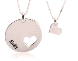 MOTHER AND DAUGHTER NAME NECKLACE SET: STERLING SILVER, 24K GOLD, ROSE GOLD - £119.61 GBP