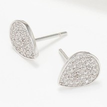 0.20CT Natural Diamond Cluster Pear Stud Earrings 14K White Gold Plated Silver - £147.04 GBP