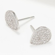 0.20CT Natural Diamond Cluster Pear Stud Earrings 14K White Gold Plated Silver - £139.66 GBP