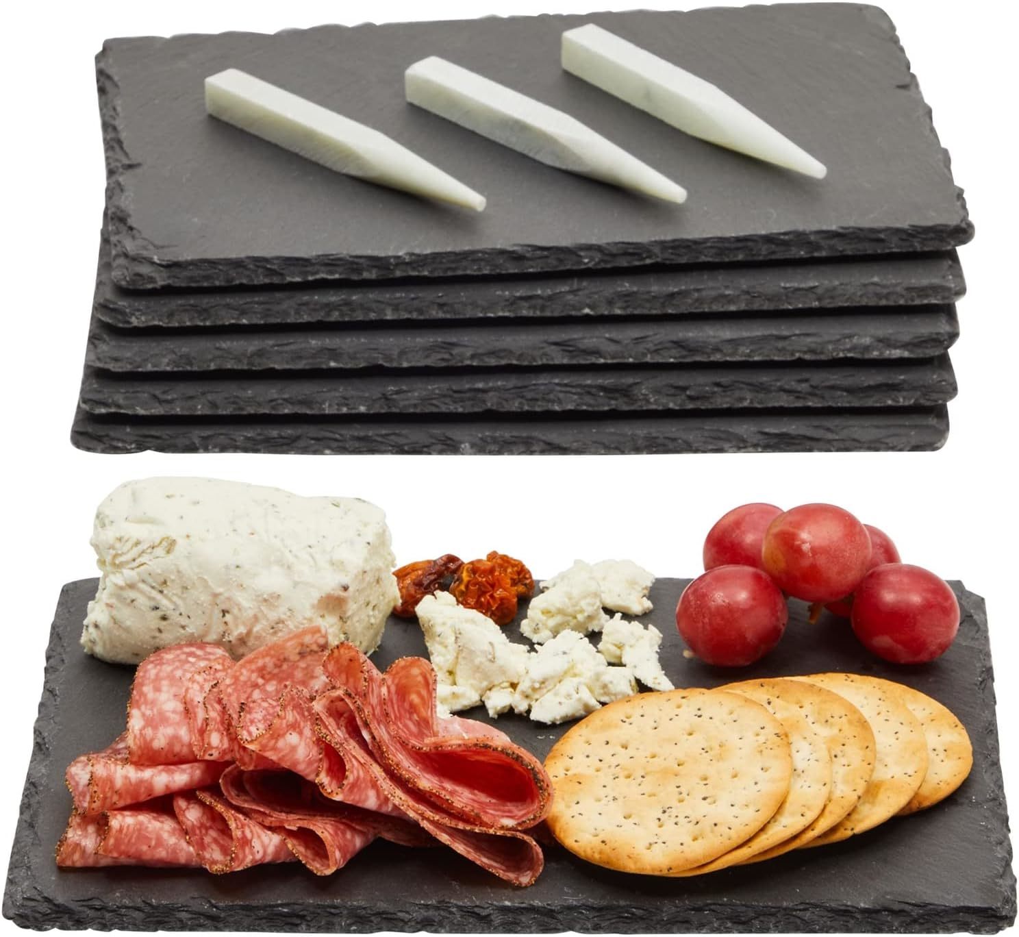 Juvale 6 Pack Mini Slate Charcuterie Boards Set With Chalk -, 6X8.7 In - $37.93