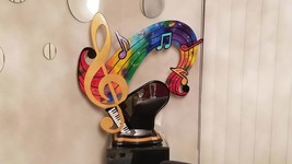 Colorful Music Sculpture, gold clef Mirror Piano Tabletop Sculpture by Alisa - £346.23 GBP