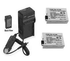 TWO 2X LP-E8 Batteries + Charger for Canon EOS Rebel T2i, T3i, T4i, T5i, Digital - £18.39 GBP