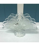 Vintage Bohemian Crystal Fan Shaped Pedestal Elegant Napkin Holder 5” x 9” - $38.71