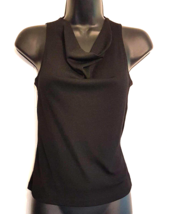 Charlotte Russe Black Tank Knit Top size Medium Juniors Draped Neckline ... - $14.79