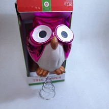 Target Owl Christmas Tree Topper Wondershop Pink whimsy whimsical glitter kitchy - £11.78 GBP