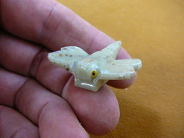(Y-DRAG-11) tan DRAGONFLY fly figurine BUG carving SOAPSTONE PERU dragon... - $8.59