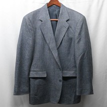 Vtg Haggar Gentleman&#39;s 44L Blue Tweed Wool 2 Button Blazer Jacket Sport Coat - $54.99