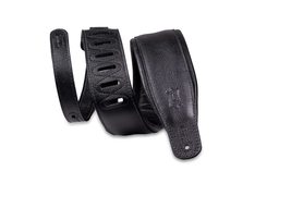 Levy&#39;s Leathers 3.25 Wide Garment Leather Guitar Strap in Black with Black Back - £43.60 GBP