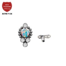 2021 New Custom Gemstone Titanium ASTM F136 Dermal Anchor Spiral Cartilage Ear P - £10.45 GBP