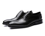 W leather elegant brogue shoes men lace up pointed toe breathable footwear for men thumb155 crop