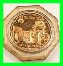 Original 1969 Apollo XI Medallion Men On The Moon - Aldrin, Armstrong, C... - $49.99