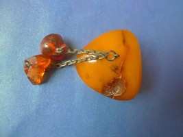 k4 Jewelry Honey Yellow Butterscotch Natural Baltic Amber gems Brooch Pin 9g - £41.31 GBP