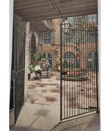 Vintage Brulatour Courtyard Royal St New Orleans Louisiana Linen Postcard  - $6.84 CAD