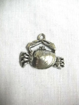 Oc EAN Side Beach Fun Crab In A Clam Shell Solid Pewter Pendant On Adj Necklace - £6.27 GBP