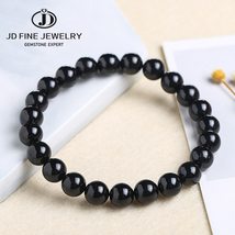 JD 7A Black Tourmaline Bracelet Healing Crystals Root Chakra  Yoga Meditation Je - £19.32 GBP