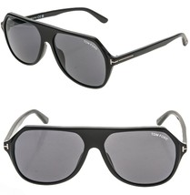 TOM FORD Hayes TF934N 01A Black Angular Modern Aviator Sunglasses Authen... - $277.20