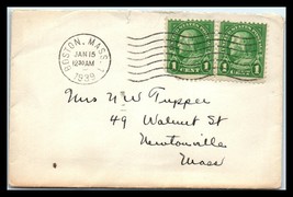 1939 US Cover - Boston, Massachusetts to Newtonville, MA P6 - $2.96