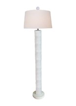 Beautiful White Jade Cylindrical Bamboo Style Floor Lamp 60&quot; - £481.60 GBP