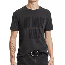 John Varvatos Men&#39;s No More War Let&#39;s Rock Bold Retro Graphic T-Shirt Charcoal L - £54.28 GBP