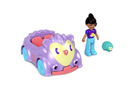 Polly Pocket Hedgehog Mini Car With Doll and Pet - $236.70 MXN