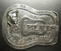 Elvis Presley Belt Buckle 1935-1977 Silver Tone Metal Elvis Fragrances Inc - £13.43 GBP
