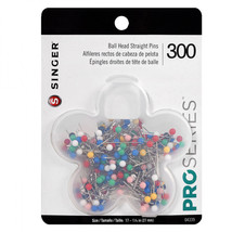 Singer Ball Head Straight Pins in a Flower Case 300ct - £7.79 GBP
