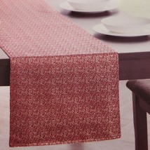 Winter Wonderland Holiday Shimmer Table Runner Red Silver 13.75&quot; x 72&quot; NEW - £28.19 GBP