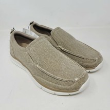 Amazon Essentials Men&#39;s Loafers Sz 10 M Slip On Causal Canvas Tan Shoes - $26.99