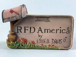 Schmid RFD America Porcelain Sign Plaque Autographed Dated by Lowell Davis 1980 - £22.26 GBP