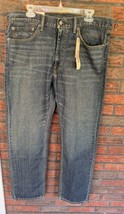 NWT Levi&#39;s 505 Regular Straight Denim Jeans 36 x 32 Blue Red Tab 100% Cotton Dad - £26.14 GBP