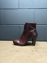 Nine West Pook Brown Leather Heeled Ankle Boots Sz 6 M - £27.52 GBP