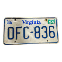 1994 Virginia license plate OFC 836 Vintage Man Cave Garage Classic Car Decor - $19.54