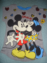 Disney Toddler Girls Minnie & Mickey Tee Top Nwt Small Msrp $24 GRAY/TURQUOISE - $12.00