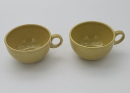Russel Wright Iroquois Casual China Pea Green Coffee Tea Cups Set of Two (2) - £31.02 GBP