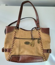  BOC Born Concepts Two-Tone Faux Leather Medium Satchel Shoulder Bag - £27.36 GBP