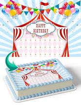 Circus Kids Cute Edible Image Cake Topper Personalized Birthday Sheet De... - €12,92 EUR