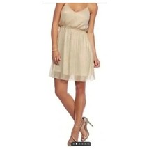 Esley Metallic Gold Champagne Racerback Dress Size Small - $475.91 MXN