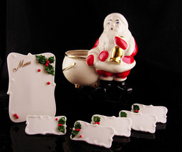 Vintage Japan place card holder set / Santa with bag - Christmas  figuri... - £87.92 GBP