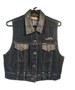 Easy Riders Vest Black Denim Motorcycle Women&#39;s Size Medium Vtg NWOT - $88.23 CAD