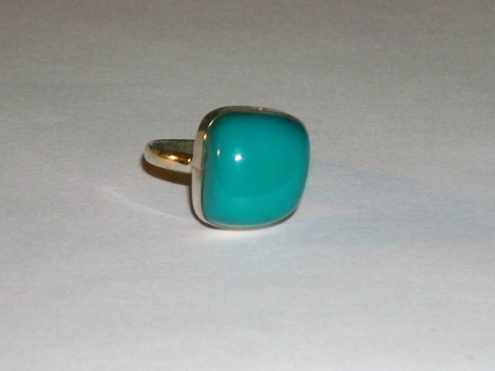 Blue Green Turquiose Colored Onyx Agate Ring 100 percent 925 Sterling Silver - £19.65 GBP