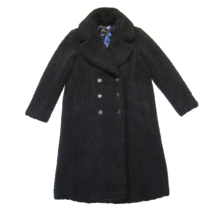 NWT J.Crew Double-breasted Teddy Sherpa Topcoat in Black Plush Coat SP S Petite - £125.16 GBP