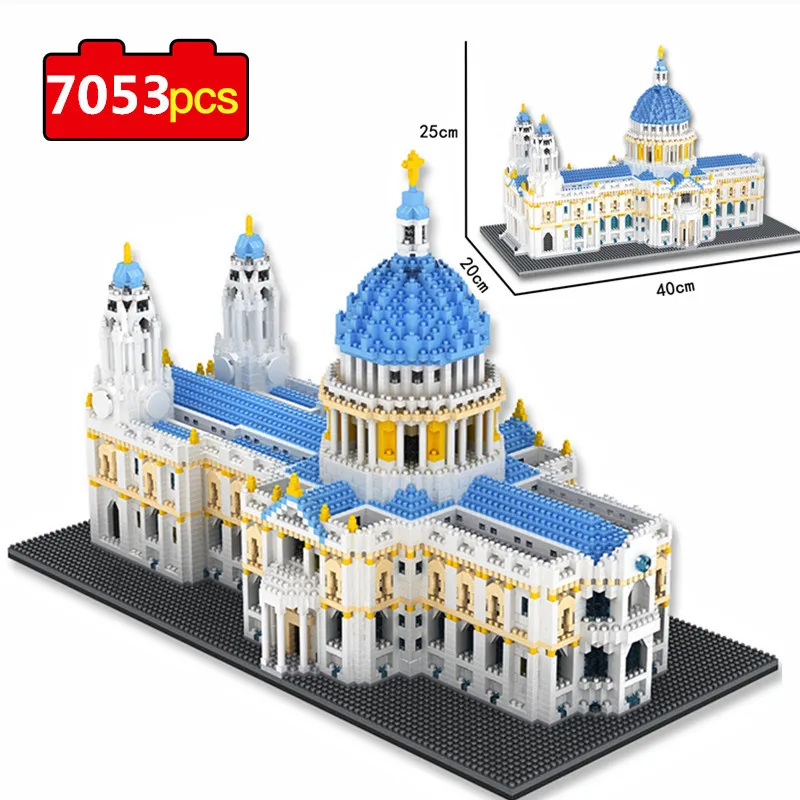 7053Pcs St Paul&#39;s Cathedral Model Building Blocks 3D London City Church Mini - £71.91 GBP