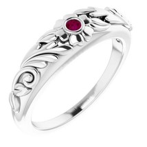 Authenticity Guarantee 
Platinum Rhodolite Garnet Ladies Floral Ring - £1,263.73 GBP+