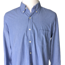 J CREW Vintage Shirt Men Large Button Up Blue White Striped Tailored Fit Casual - £17.98 GBP