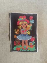 Finished needlepoint tapestry, handmade vintage gobelin needlepoint, gob... - $25.00