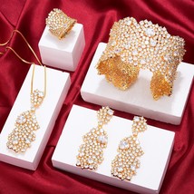 Famous Brand 4PCS Green CZ Luxury African Jewelry Set For Women Wedding Party Zi - £223.49 GBP