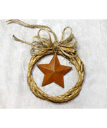 Country Western Cowboy Rope Christmas Ornament with a Rusty Star - $12.98